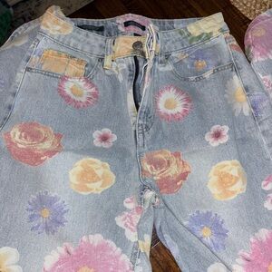 Floral Print Women's Jeans WILD FABLE